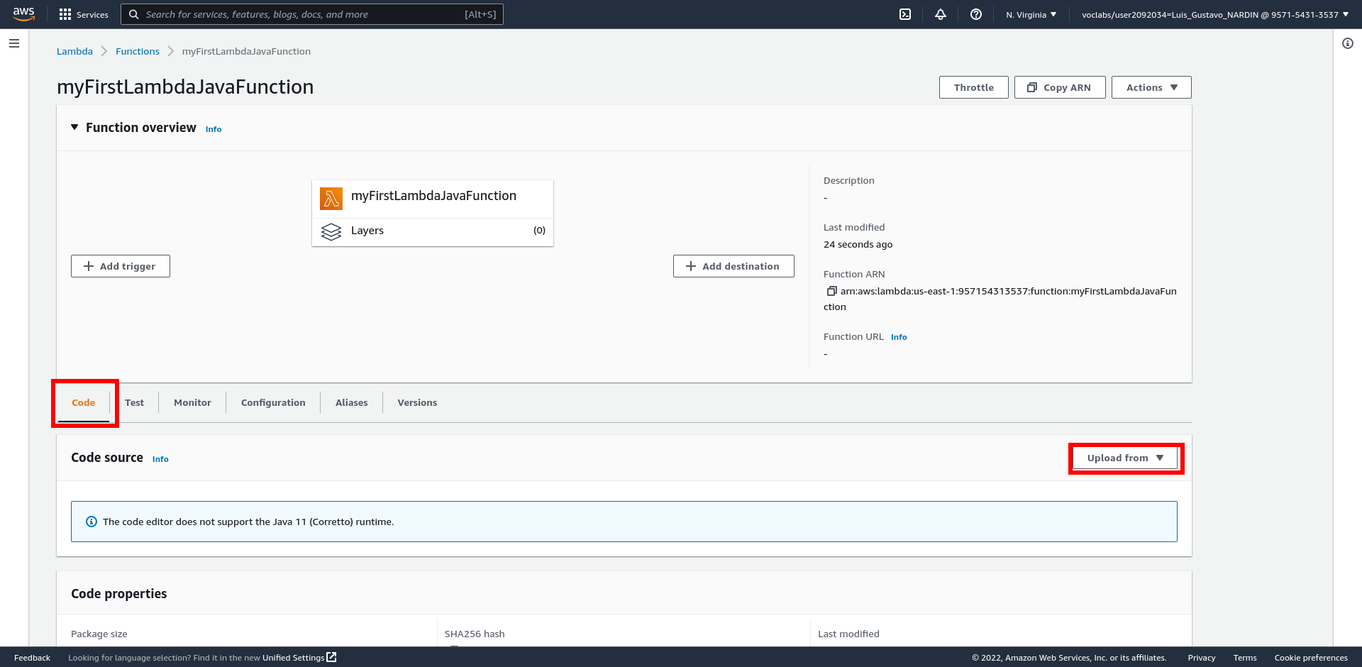 Lambda Function Upload