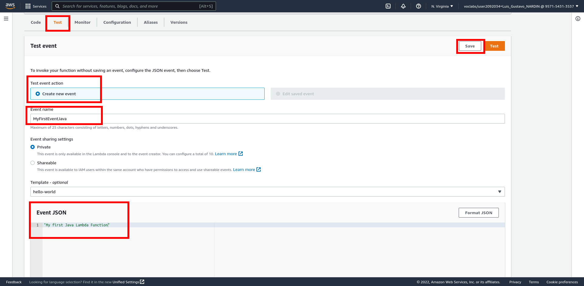Lambda Test Setting